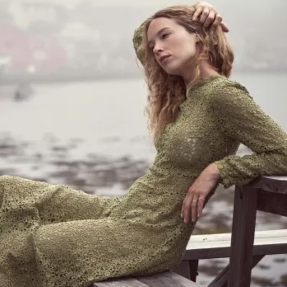 Doen Heirloom Angelique Dress, lace, poire verte, Large, NWT - Picture 1 of 11